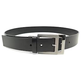 St Dupont-NEW DUPONT BELT 7391940 taille 80 IN BLACK LEATHER + NEW LEATHER BELT BOX-Black