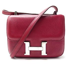 Hermès Hermes Constance handbag 14 MICRO RED EPSOM LEATHER SHOULDER HAND BAG Red