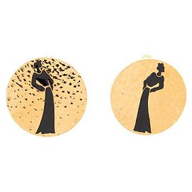 ORECCHINI CHANEL SILHOUETTE COCO DE CASTELLANE 1985 ORECCHINI MARTELÈ D'oro