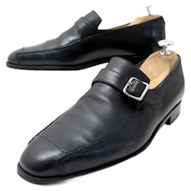 Berluti-BERLUTI SHOES BUCKLE LOAFERS 7 40 BLACK LEATHER LOAFERS-Black