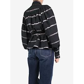 Autre Marque-Black lurex striped blouse - size UK 10-Black