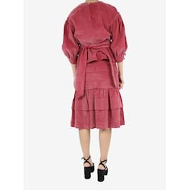 Autre Marque-Conjunto de blusa y falda de pana rosa - talla UK 8-Rosa