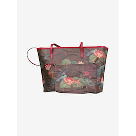 Etro-Multicolour tiger and water lily printed tote bag-Multiple colors