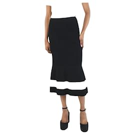 Victoria Beckham-Black ribbed midi skirt - size US 2-Black