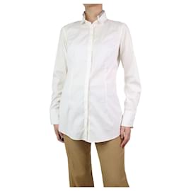Brunello Cucinelli-Cream long-sleeved stretch shirt - size XL-Cream