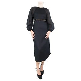Zimmermann Robe midi chaîne Rouleau noir - taille UK 8 Noir
