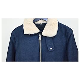 Ami Paris-Men Coats Outerwear-Navy blue