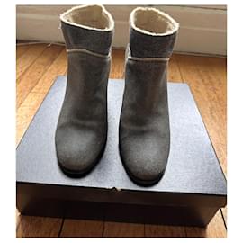 Chanel-Ankle Boots-Grey