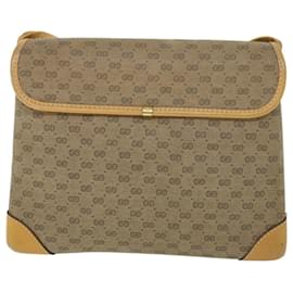 Gucci-GUCCI Micro GG Canvas Shoulder Bag PVC Leather Beige 007 92 5548 Auth th3994-Beige
