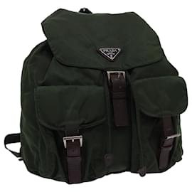 Prada-PRADA Backpack Nylon Khaki Auth 54987-Khaki