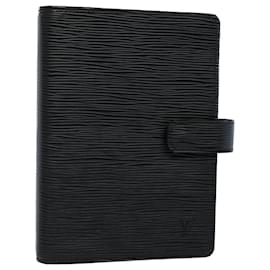 Louis Vuitton-LOUIS VUITTON Epi Agenda MM Day Planner Cover Nouveau Modèle Noir R20042 Auth yk8508-Noir
