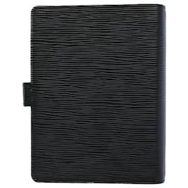 Louis Vuitton-LOUIS VUITTON Epi Agenda MM Day Planner Cover New Model Black R20042 Auth yk8508-Black