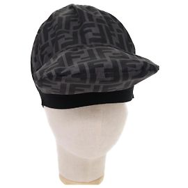 FENDI Zucca Canvas Cap Cover Black Auth yk8556 Black