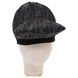 Fendi-FENDI Zucca Canvas Cap Cover Black Auth yk8556-Black