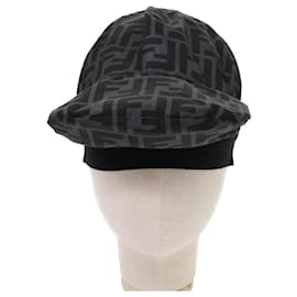 Fendi-Funda para gorra de lona FENDI Zucca Negro Auth yk8556-Negro