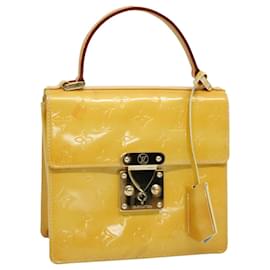 Louis Vuitton-LOUIS VUITTON Monogram Vernis Spring street Hand Bag Yellow M91068 LV Auth tb889-Yellow