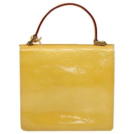 Louis Vuitton-LOUIS VUITTON Monogram Vernis Spring street Hand Bag Yellow M91068 LV Auth tb889-Yellow