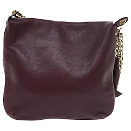 Chloé-Chloe Chain Shoulder Bag Leather Purple Auth th3995-Purple