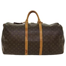 Louis Vuitton-Louis Vuitton Monogram Keepall 55 Boston Bag M41424 LV Auth 53849-Monogram