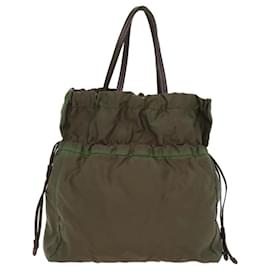 Prada-PRADA Shoulder Bag Nylon Khaki Auth bs8278-Khaki