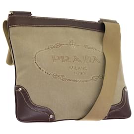 Prada-PRADA Shoulder Bag Canvas Beige Auth 54761-Beige