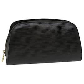 Louis Vuitton-LOUIS VUITTON Epi Dauphine PM Pouch Black M48442 LV Auth 54929-Black