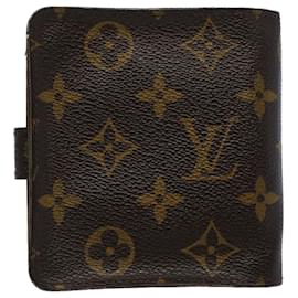 Louis Vuitton-LOUIS VUITTON Monogram Compact zip Wallet M61667 TB de autenticación de LV877-Monograma