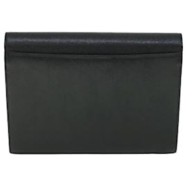 Saint Laurent-SAINT LAURENT Clutch Bag Leather Black Auth 54958-Black