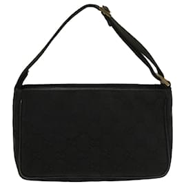 Gucci-GUCCI GG Canvas Hand Bag Black 106644 auth 54769-Black