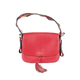 Dior-Christian Dior Odeo bolso de hombro con solapa-Roja