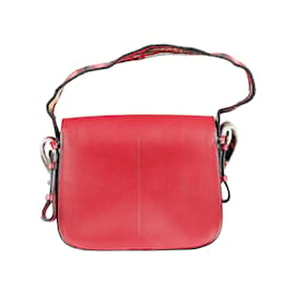 Dior-Christian Dior Odeo bolso de hombro con solapa-Roja
