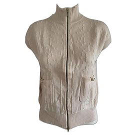 Weste / Chanel ärmelloser Cardigan Pink Beige