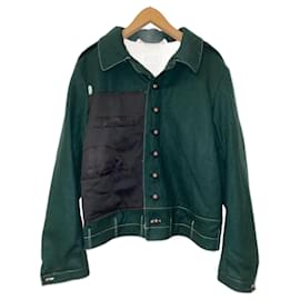 Maison Martin Margiela-Deconstructed wool jacket-Dark green