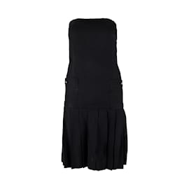 Chanel-Chanel Pleated Dress with Strap-Black