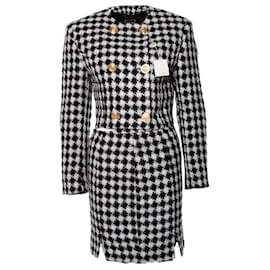 Autre Marque-VERSACE Jeans Couture, Pied de poule set-Black,White