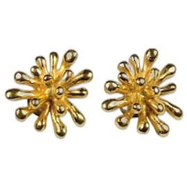 Christian Lacroix-Vintage anemone clip earrings Christian Lacroix-Golden