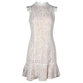 Autre Marque-Aijek White Lace Mini Dress-White