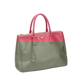 Prada-Saffiano Lux Large Double Zip Tote-Pink