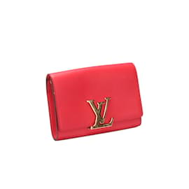 Louis Vuitton-Portafoglio Louise con catena-Rosso