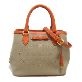 Prada Bolsa de lona com laço e logotipo Cinza