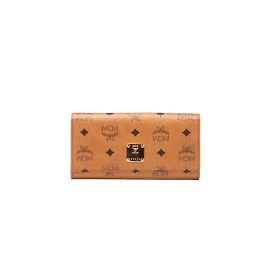 MCM Cartera continental con solapa Heritage de Visetos Naranja