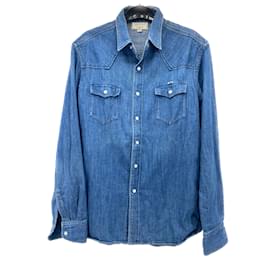 Autre Marque-MAISON KITSUNE Chemises T.International S Coton-Bleu