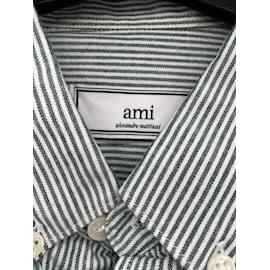 Ami-AMI Chemises T.UE (tour de cou / collier) 40 cotton-Vert