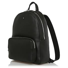 Montblanc-Montblanc Large Meisterstück Soft Grain Black Leather Backpack-Black