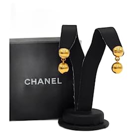 Chanel-Boucles d'oreilles pendantes vintage Chanel-Doré