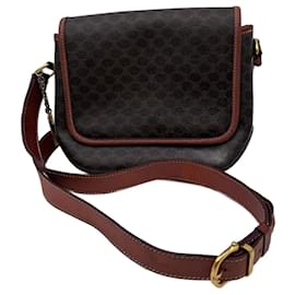 Céline-Celine Triomphe Flap Crossbody Shoulder Bag-Brown