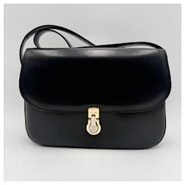Céline-Celine Triomphe Leather Shoulder Bag-Black