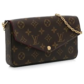 Louis Vuitton-Louis Vuitton Brown Monogram Pochette Felicie-Brown