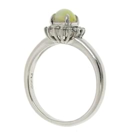 & Other Stories-Platin-Diamant-Chrysoberyll-Ring in ausgezeichnetem Zustand-Silber