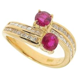 & Other Stories-18Bague rubis et diamants en or k-Doré